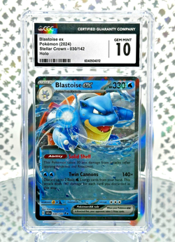 CGC 10 Blastoise EX 030/142 Stellar Crown Full Art Double Rare Pokemon Card - Image 1