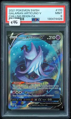 2021 Galarian Articuno V #170 Chilling Reign PSA 9 Pokemon Card - Image 1