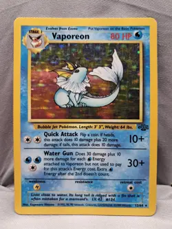 Pokemon 1999 Vaporeon #12/64 Jungle Set Holo Raw Card - Image 1