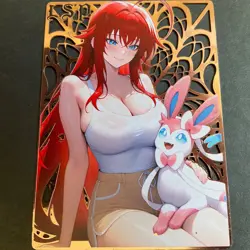 Goddess Story Gold METAL Card - Serial Number #/200! Anime Girl Rias DXD - Image 1