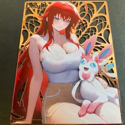 Goddess Story Gold METAL Card - Serial Number #/200! Anime Girl Rias DXD - Image 4