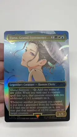 MTG Yuna, Grand Summoner NM EN Borderless Foil PROMO 0001 FINAL FANTASY EDH - Image 1