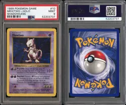 1999 Pokemon Base Set Shadowless Mewtwo Holo 10/102 PSA 9 Mint - Image 3