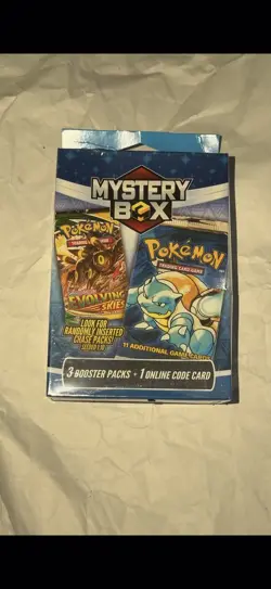 2024 MJ Holdings / POKEMON MYSTERY Sealed HANGER Box - 3 Booster Packs - Blue - - Image 1