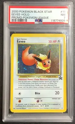 Pokemon 2000 Promo Black Star League #11 Eevee-Holo PSA 7 - Image 1