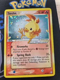 Torchic Gold Star Holo w/ Swir1 08/109 Team Rocket Returns 2004 Pokemon MP Grail - Image 3