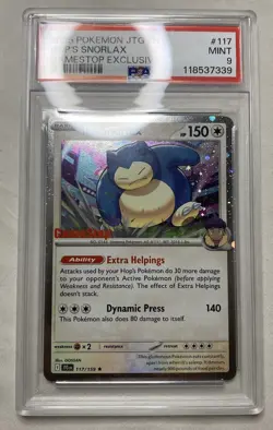 2025 POKEMON JTG EN-JOURNEY TOGETHER GAMESTOP EXCLUSIVE #117 HOP'S SNORLAX PSA 9 - Image 1