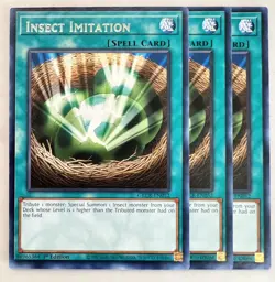 Yugioh! 3x Insect Imitation GRCR-EN052 Rare 1st Ed NM - Image 1