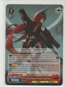 To My Greatest Friends, Red Hood Super Rare Weiss Card NIK/S117-E065S SR NIKKE - Image 1