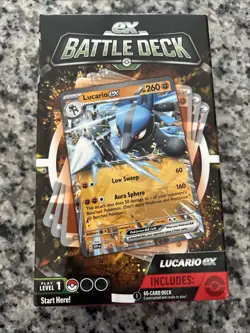 Brand New!!! Pokemon TCG Lucario EX Battle Deck 60 Cards with Play Accessories - Image 1
