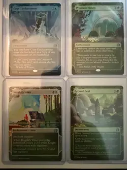 MGT Copy Enchantment, Prismatic Omen, Knightly Valor, Ground Seal - Foil NM WOE - Image 1