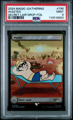 2024 MTG SECRET LAIR DROP FOIL #795 WASTES PSA 9 - Image 1