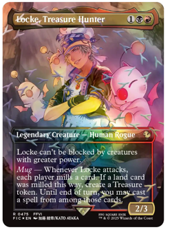 Locke, Treasure Hunter - Borderless - Choco Track Foil Final Fantasy MTG - Image 1