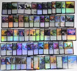 MTG FOIL LOT 155 UNCOMMON - 52 FULL ART LANDS - 12 TOKENS - ALL FOIL - MIX SETS - Image 2