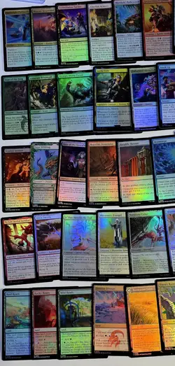 MTG FOIL LOT 155 UNCOMMON - 52 FULL ART LANDS - 12 TOKENS - ALL FOIL - MIX SETS - Image 5