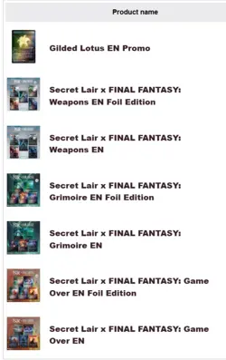 MTG Final Fantasy Secret Lair FOIL NONFOIL PROMO COMPLETE BUNDLE ENGLISH IN HAND - Image 2