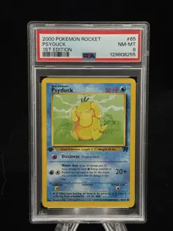 Psyduck #65 1st Edition Team Rocket 2000 Pokemon PSA 8 ?? - Image 1