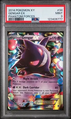Pokemon Gengar EX 2014 XY Phantom Forces #34 PSA 9 Mint - Image 1