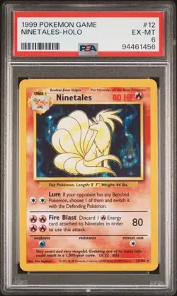 1999 Pokemon Game - Ninetales Holo 12/102 PSA 6 - Image 1