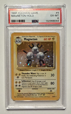 Magneton - Holo - 9/102 Base Set - Pokemon TCG - PSA 6 - 1999 - Image 1