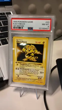 Pokemon Electabuzz Base Set Shadowless 1st Edition Rare #20 PSA 8 NM-MT - Image 1
