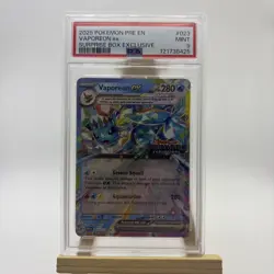 Pokemon Prismatic Evolutions Vaporeon EX - PSA 9 023/131 (Surprise Box) - Image 1