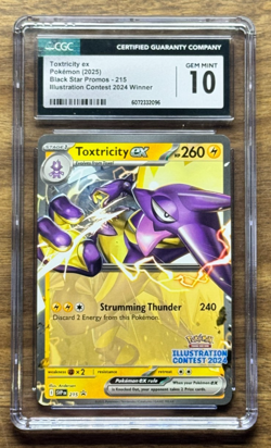 2025 POKEMON PROMO ILLUSTRATION CONTEST 2024 #215 TOXTRICITY EX CGC 10 GEM MINT - Image 1