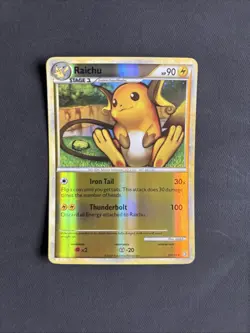 Pokemon TCG HGSS Heartgold & Soulsilver Reverse Holo RARE Raichu 10/123 - LP+ - Image 1