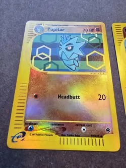 Pokemon Expedition Pupitar, Larvitar. Reverse Holo. 90/165 116/165 NM - Image 2