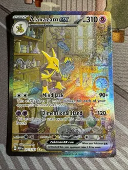 Pokemon Alakazam EX Holo TCG Card 201/165 Scarlet & Violet 151 - Image 1