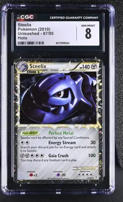 CGC 8 Steelix 2010 Unleashed 87/95 Holo Pokemon Card - Image 1