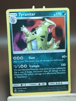 HP Tyranitar 87/168 Sm Celestial Storm Holo Pokemon Tcg Card Heavily Played - Image 1