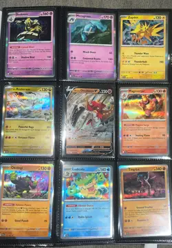White Flare Binder with Pokemon Lot 400 Cards, 40 holos & rares + SPECIAL BONUS - Image 1