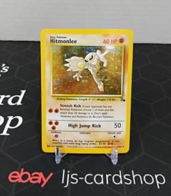 Hitmonlee Fossil Holo Rare 7/62 Unlimited Edition Damaged HP Pokemon Card TK - Image 1