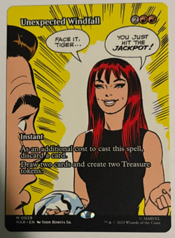 Unexpected Windfall (MAR 029) MTG Spider-Man Marvel Universe - NM - Mythic - Image 2