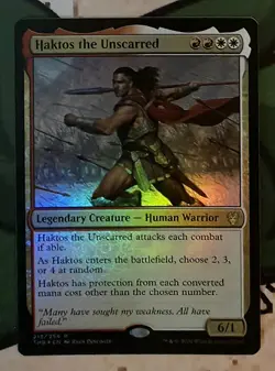 X 1 Haktos the Unscarred FOIL NM-M Theros Beyond Death MTG Magic The Gathering - Image 1