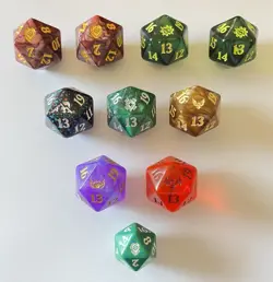 Lot of 10- Magic the Gathering Bundle Oversized Spindown D20s - Image 1