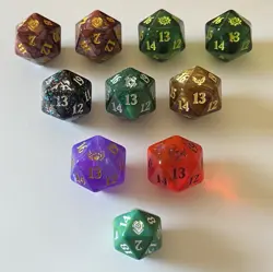 Lot of 10- Magic the Gathering Bundle Oversized Spindown D20s - Image 2