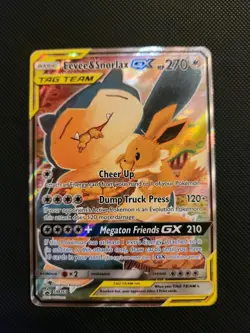 Pokemon Eevee & Snorlax GX SM169 Tag Team Black Star Promo English - Image 1
