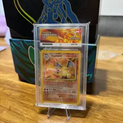 Pokemon TCG Charizard Holofoil Base Set 4/102 1999 ACE Graded 7 - Image 1