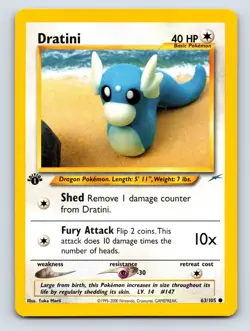 Dratini - 063/105 1st Edition Common Neo Destiny - LP Pokemon TCG - Image 1