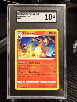 2020 Pokemon Vivid Voltage Charizard Rare 025/185 SGC 10 GM - Image 1