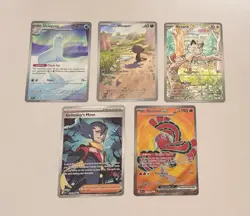 PHANTASMAL FLAMES POKEMON LOT OF 5 ME02 PFE TCG NM M WITH CHARIZARD SLEEVES - Image 1