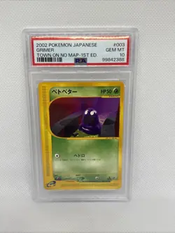 2002 Pokemon 1st Edition - Grimer - Time On No Map PSA Gem MT 10 - Image 1