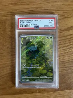 Pokemon TCG Bulbasaur Scarlet Violet-151 Illustration Rare Card 166/165 PSA 9 - Image 1