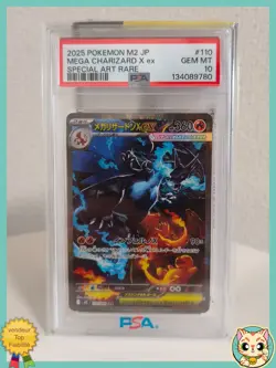 PSA10 Mega Charizard X EX SAR 110/080 Inferno X ME2 Pokemon Japanese Card 2025 - Image 1