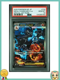 PSA10 Mega Charizard X EX SAR 110/080 Inferno X ME2 Pokemon Japanese Card 2025 - Image 2