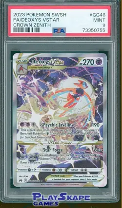 Pokemon Card PSA 9 Deoxys VSTAR GG46/GG70 Crown Zenith Alt Art FA Holo Rare 2023 - Image 1