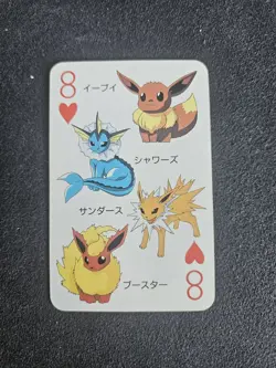 Eeveelutions Pokemon Poker Playing Card Televi-kun - Flareon, Jolteon, Vaporeon - Image 1