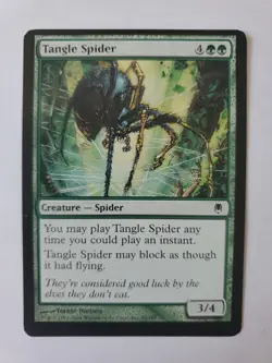MTG Magic The Gathering Card Tangle Spider Creature Spider Green Darksteel - Image 1